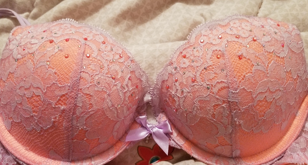 Very sexy pink and purple bra